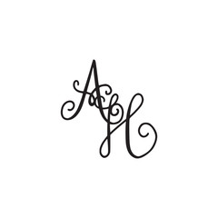 Handwritten monogram AH icon