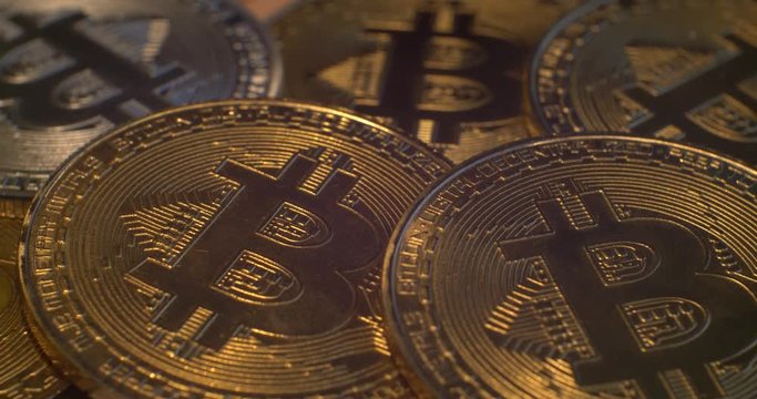 Stack of cryptocurrencies , bitcoin 4K