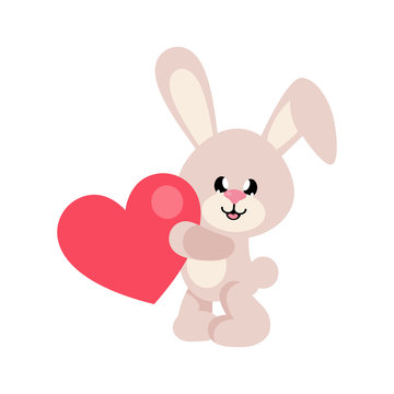 cartoon cute bunny with lovely heart
