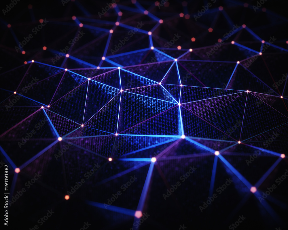 Wall mural abstract background technology connection. 3d illustration. abstract background, connection and line