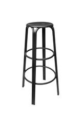 Black tall stool isolated on white