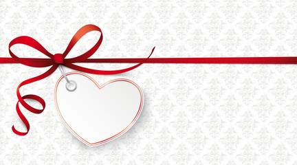 Red Ribbon Ornaments Wallpaper Red Heart