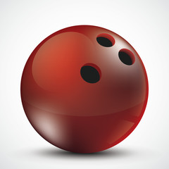 Red Bowling Ball White Background