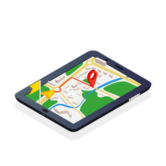 3d isometric mobile GPS navigation concept