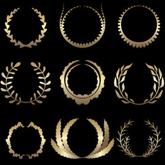 Laurel wreathes set. Vector Illustration.