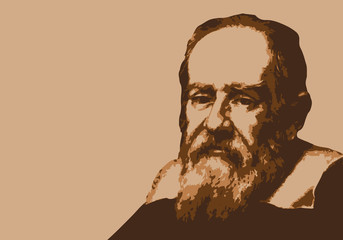 Galilée - savant - portrait - personnage historique - astronome - mathématicien - physicien - obrazy, fototapety, plakaty
