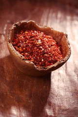 harissa spice mix - morrocan red hot chilles mixed