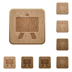 Blackboard wooden buttons