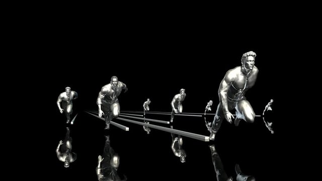Business Success Concept with Running Men Art