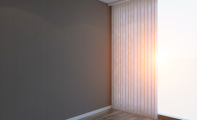 Fototapeta premium Blank room. 3D rendering. .Sunset