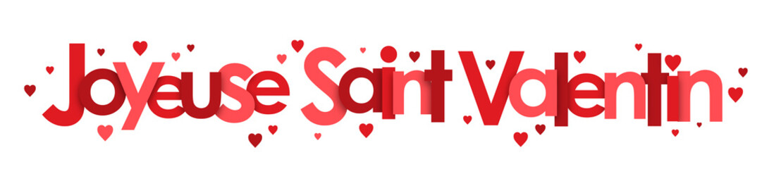 JOYEUSE SAINT VALENTIN carte avec cœurs rouges