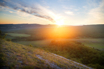Dawn in the mountains