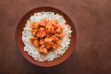 indian chicken curry with white rice