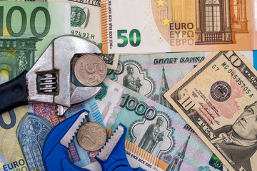 euro and dollar vs ruble