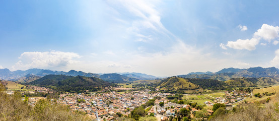 Panoramic view of Minas Gerais south mountains at Sao Bento do Sapucai