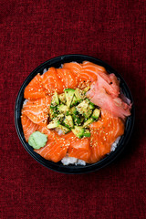 japanese food Mix Sashimi Chirashi Rice Bowl