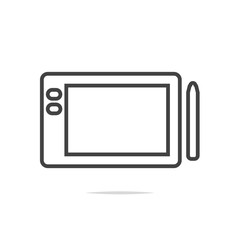 Graphic tablet line icon vector