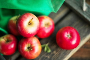 group of fresh red apples on wooden background natural concept for fresh natural food and vitamins
