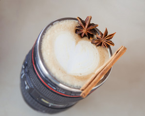 cappuccino with cinnamon