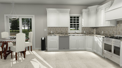 3D Illustration of Two Story Brick Home