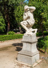 Ancient Sculptures of Villa Giulia garden in Palermo, Sicily, Italy
