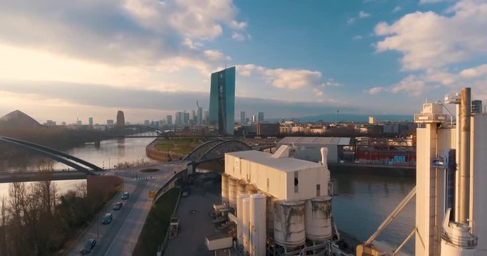 Frankfurt am Main Eastside ECB Areal Shot 