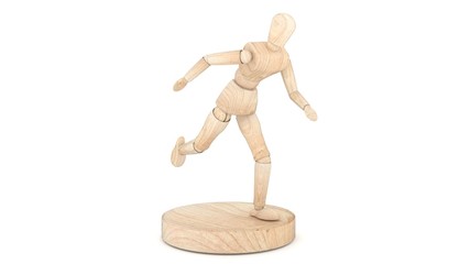 Run Wooden Dummy. 3D rendering