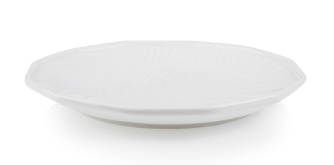 white plate on white background