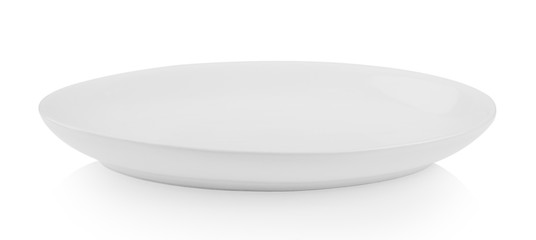 white plate on white background