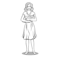 Mother and baby coloring book vector