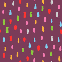 Abstract seamless pattern with color brush strokes. Sketch, grunge, watercolor, graffiti.