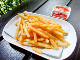 French fries  in a white plate