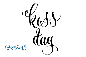 february 13 - kiss day - hand lettering inscription text