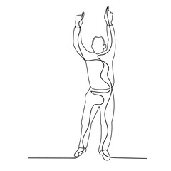sketch male dancing, simple lines