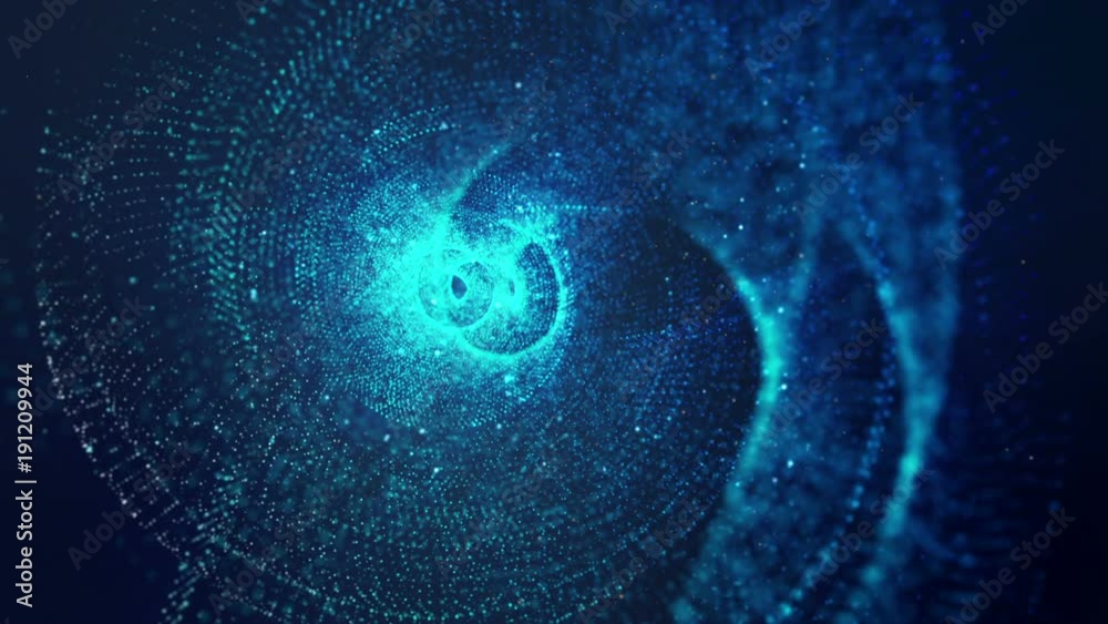 Poster Digital abstract particles flow de-focus background