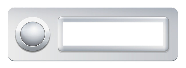Doorbell with push button and blank name plate - isolated vector illustration on white background.