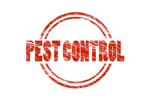 Pest Control Red Vintage Rubber Stamp Isolated On White Background