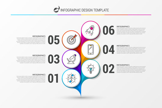 Infographic design template. Abstract flower with icons