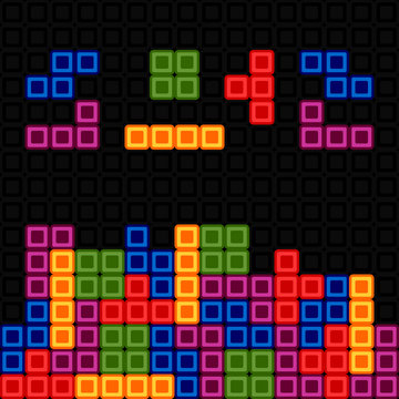 Premium Vector  Game over tetris block