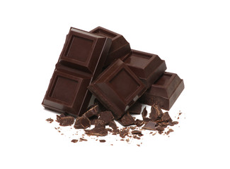 broken bar of dark chocolate