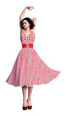 Naklejka premium 3D Rendering Vintage Woman on White