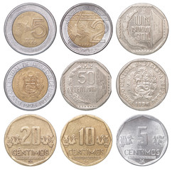 set of Peruvian coins