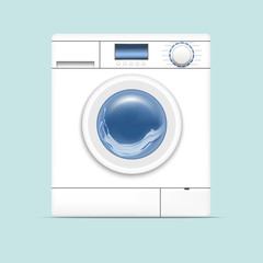 Realistic Detailed 3d Washing Machine. Vector