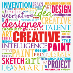 CREATIVE word cloud collage, business concept background