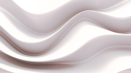 White elegant background with drapery cloth. 3d illustration, 3d rendering.