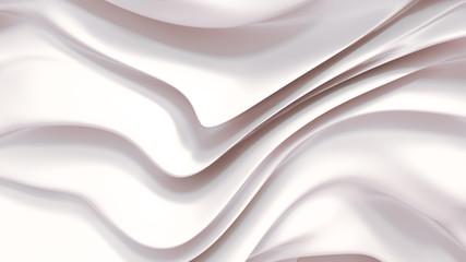 Obraz premium White elegant background with drapery cloth. 3d illustration, 3d rendering.