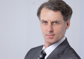 closeup face of a serious businessman.