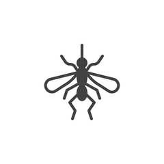 Mosquito icon vector, filled flat sign, solid pictogram isolated on white. Gnat symbol, logo illustration.