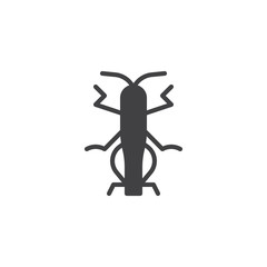 Grasshopper insect icon vector, filled flat sign, solid pictogram isolated on white. Locust symbol, logo illustration.