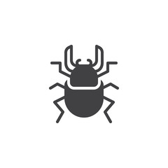 Stag beetle icon vector, filled flat sign, solid pictogram isolated on white. Bug symbol, logo illustration.